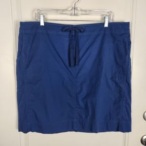 J. Jill Skirt Lightweight Stretch Cotton Casual Blue Drawstring JJill Size 18